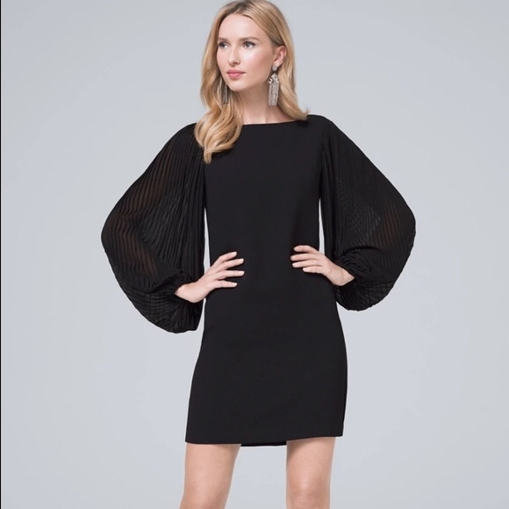 White House Black Market Chiffon Sleeve Shift